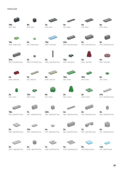 Booklet page 97: Parts list