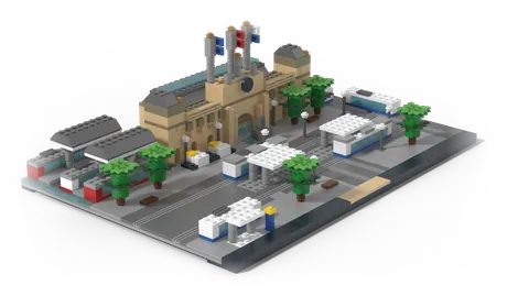 Brick-built model of the Zürich Hauptbahnhof