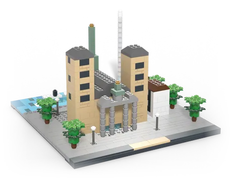 Brick-built model of the Saint-Pierre and the Jet d'Eau